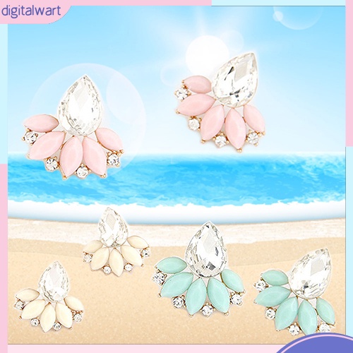 Khuyên Tai Giọt Nước Đính Đá Phong Cách Hàn Quốc Thanh Lịch Dành Cho Nữ