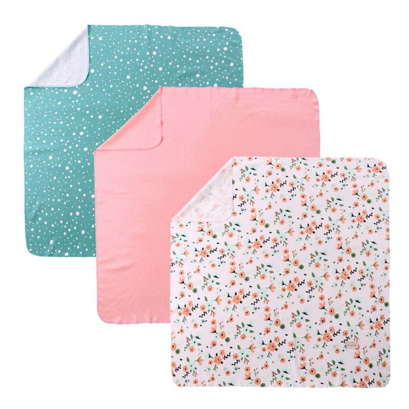 Set 3 Chăn Quấn 90x90cm Bằng Cotton Nguyên Chất Quấn Em Bé Sơ Sinh