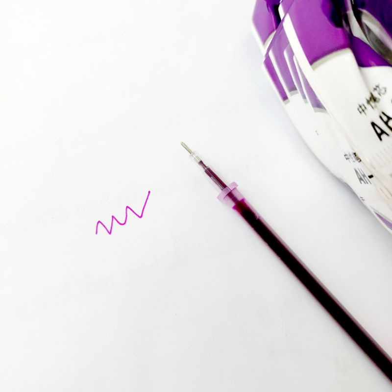 100 ruột bút tím học sinh tiểu học thay bút gel cute, ruột bút xanh đen đỏ thay bút chữ A