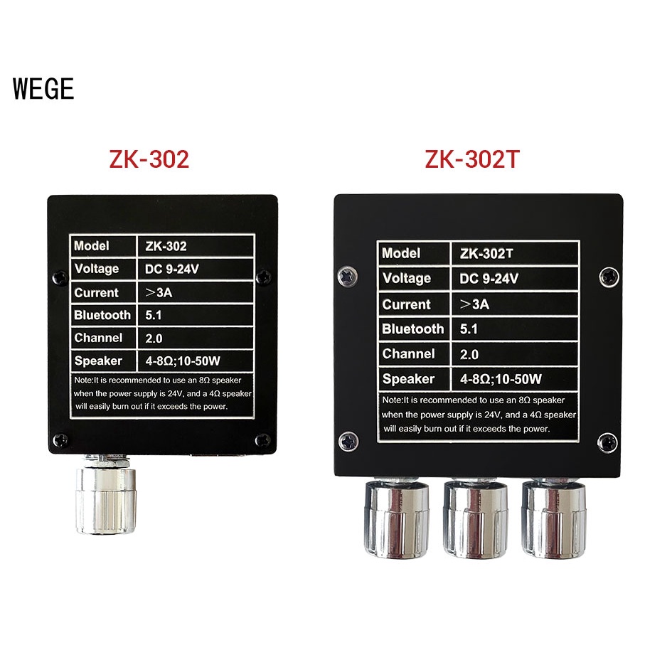 Mạch Khuếch Đại Âm Thanh 2.0 2.1 ZK-302 302T  Bluetooth 5.1 Chính Hãng Wuzhi