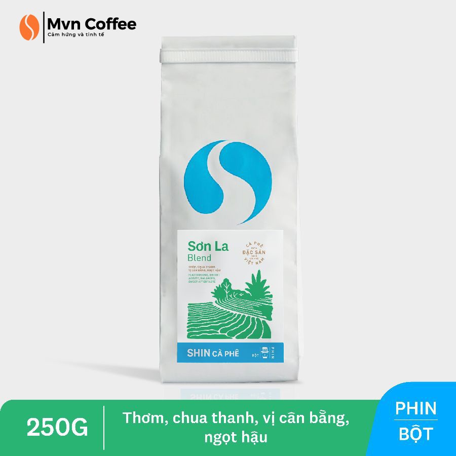 Cà Phê Đặc Sản Pha Phin 250g Dạng Bột Shin Cà Phê - Sơn La Blend - Mvn Coffee