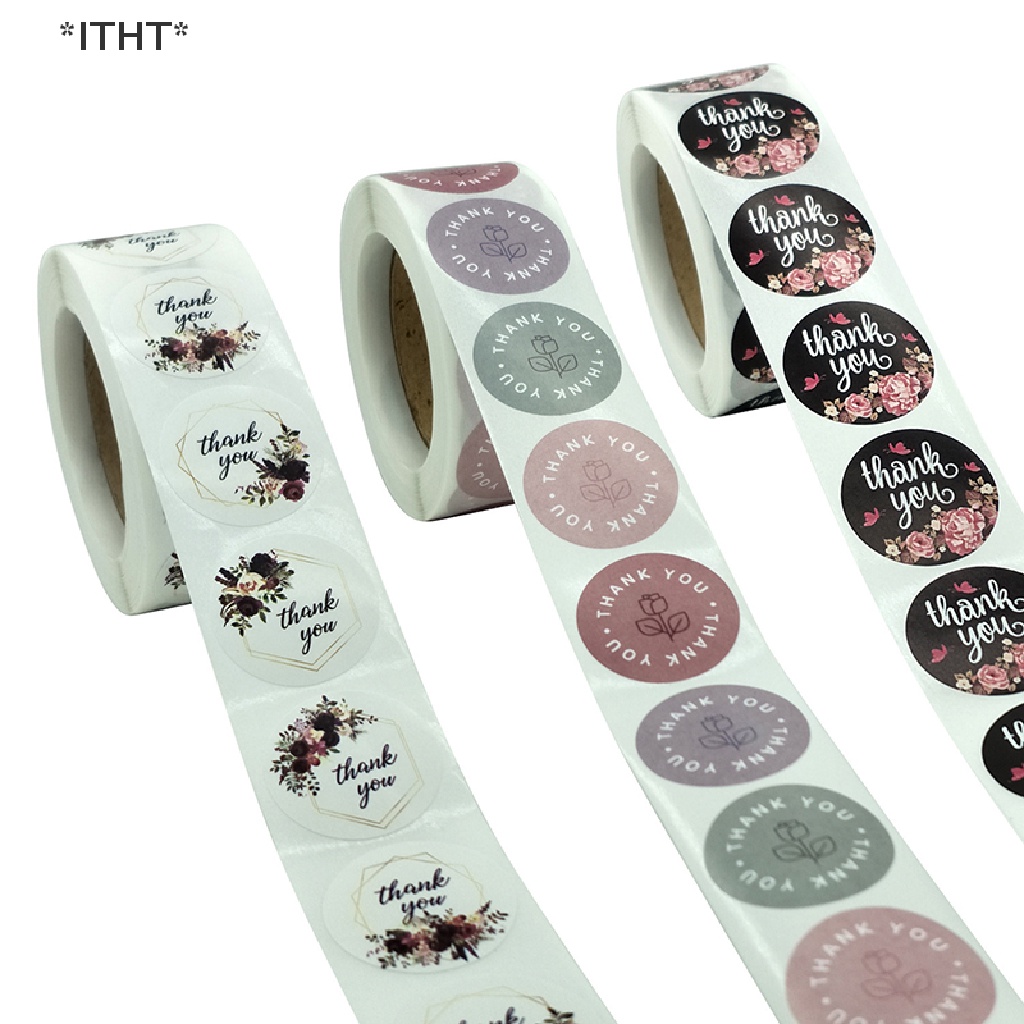 Set 500 Miếng Dán Niêm Phong Bao Bì Quà In Chữ Thank You Độc Đáo Tiện Dụng