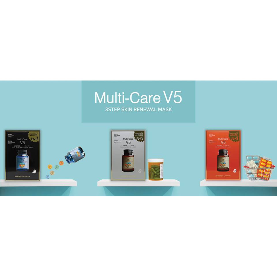 Mặt nạ V5 3 Bước kiềm dầu, dưỡng trắng, trẻ hóa  da Rainbow L'affair MultiCare V5 Vitamin 330 Ml | BigBuy360 - bigbuy360.vn