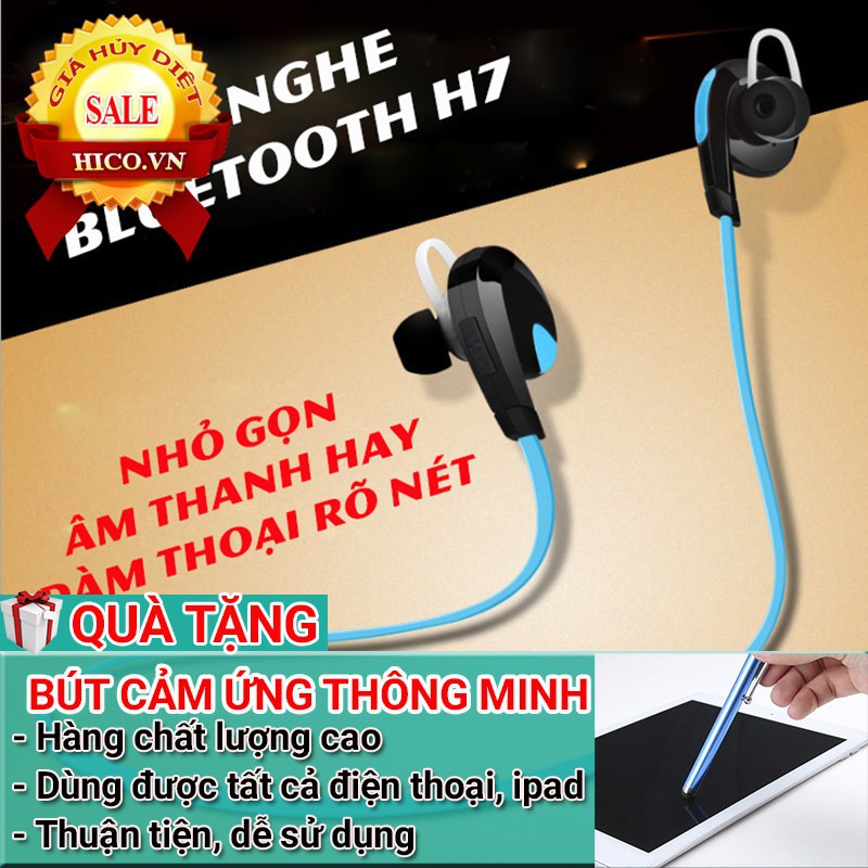 TAI NGHE BLUETOOTH H7 - ÂM THANH TRONG TRẢO - BASS HAY - GIÁ RẺ - KM BÚT CẢM Ứng