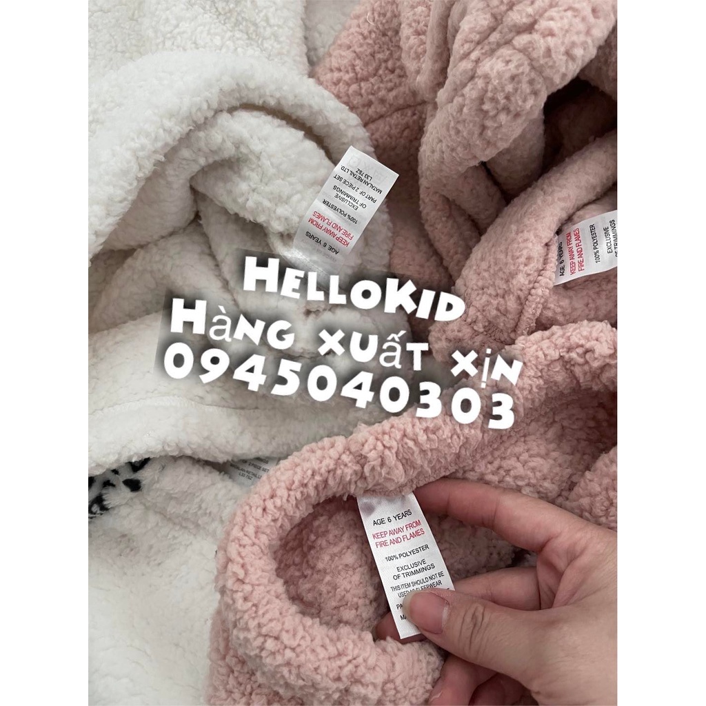 B48-Bộ nỉ bông lông cừu mịn ấm cho bé