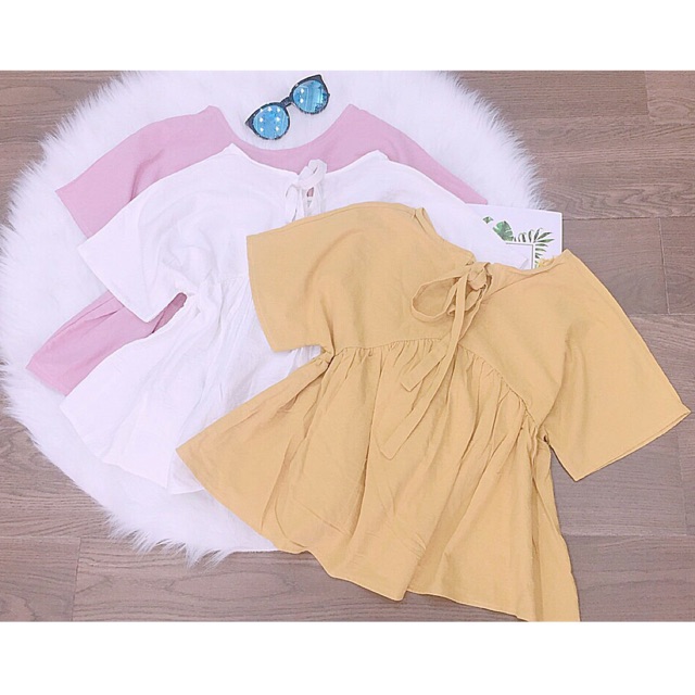 Áo baby doll thắt nơ sau