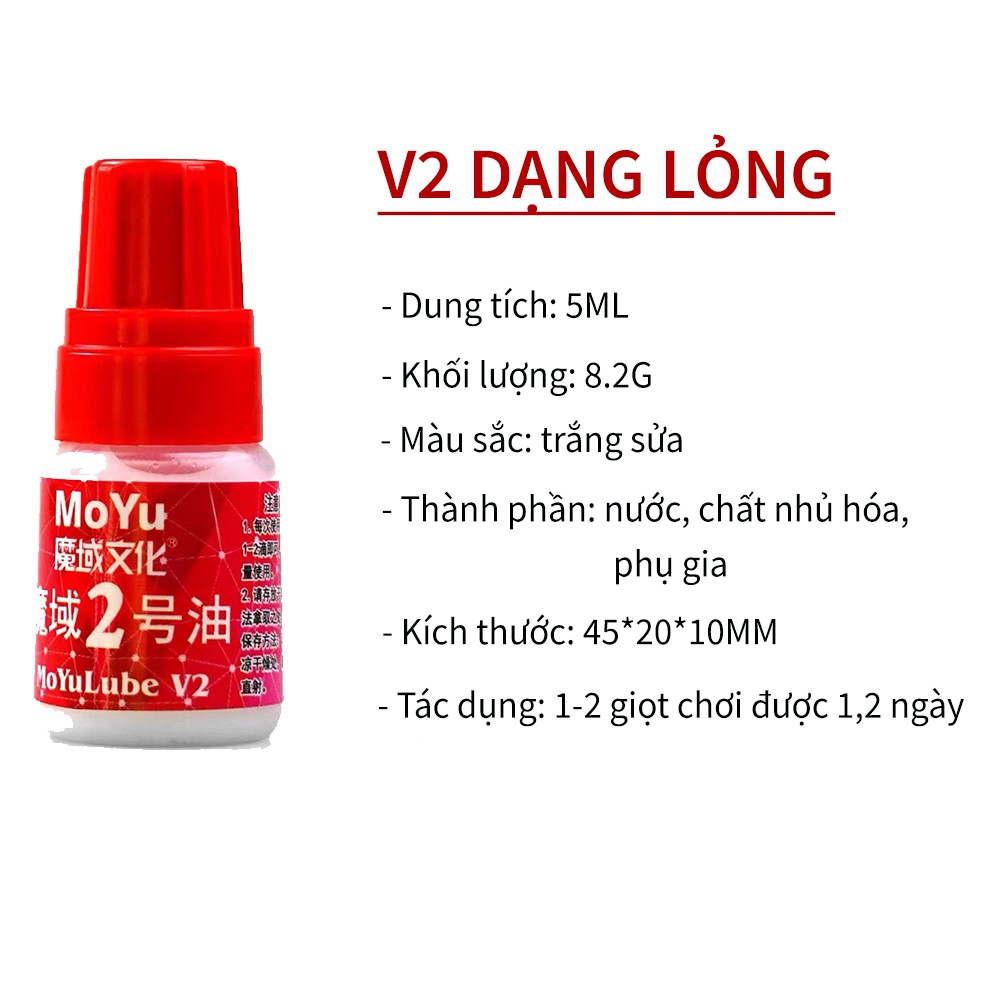 Dầu bôi trơn rubik Moyu Lube V1/V2 (5ml)