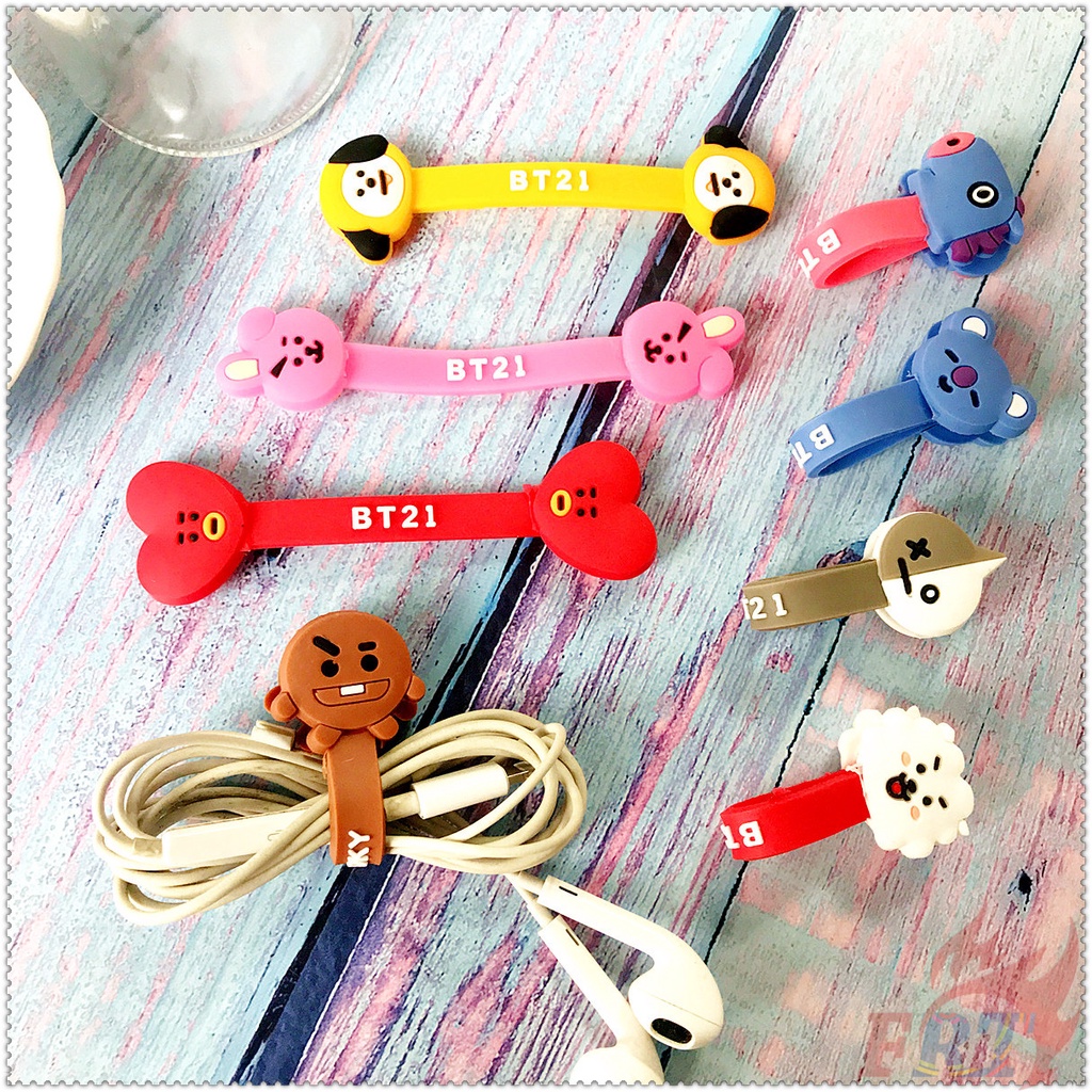 ◐ Dây Quấn Cáp Hoạt Hình KPOP ◑ 1 Kẹp Giữ Dây Cáp Tai Nghe Bằng Silicon Kiểu Hoạt Hình TATA CHIMMY