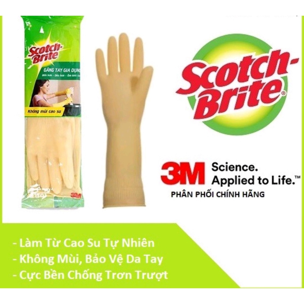 Găng tay cao su đa dụng rửa chén Scotch-Brite 3M dài 32cm (mua tại ptptshop01)