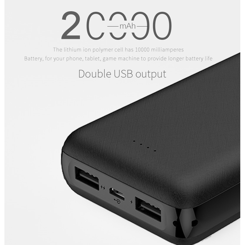 [Mã NOWSHIPVUI2 giảm 25k đơn 50k] Pin Sạc dự phòng Golf G63 20,000mAh /3.7V Li-Polymer - 2 cổng sạc USB - Đen | BigBuy360 - bigbuy360.vn