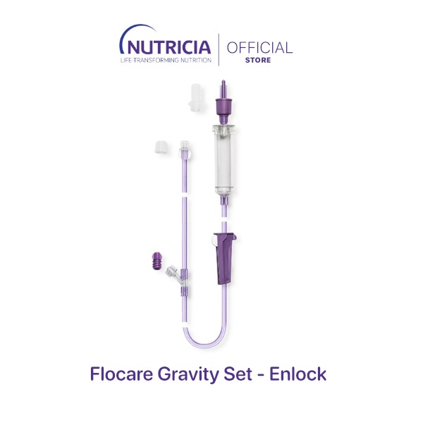 Bộ dây truyền Flocare được thiết kế để gắn vào ống sonde an toàn và chắc chắn - Flocare Gravity Set - Enlock