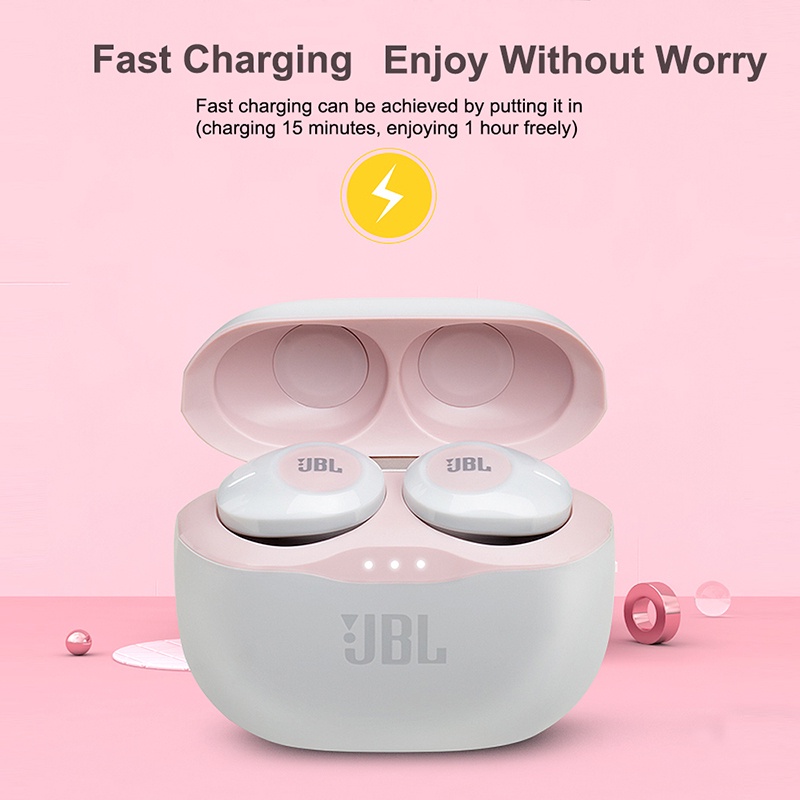 Jbl T120 Tws True Wireless Bluetooth Earphones Stereo Earbuds Bass Sound With Mic Headphone In-ear Headphones