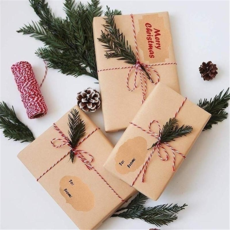 Cuộn 300 Nhãn Dán Giấy Kraft Dùng Trang Trí Lọ Gia Vị/ Thực Phẩm Làm Thủ Công DIY