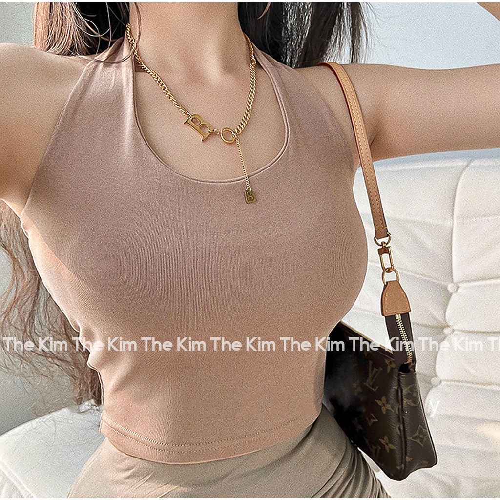 Áo thun cổ yếm khoét ngực ôm body sexy , áo phông croptop hở lưng gợi cảm The Kim A111