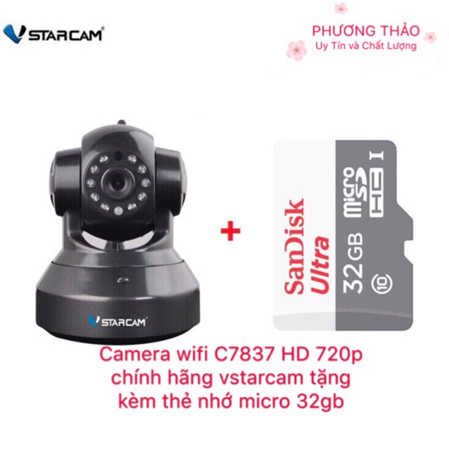 Camera Wifi IP Vstarcam C7837 HD 720P + Thẻ 32GB