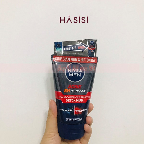 SỮA RỬA MẶT NIVEA - Men Acne-Damaged Skin Reduction Detox Mud 100g (Bùn khoáng - Nhờn, Mụn)