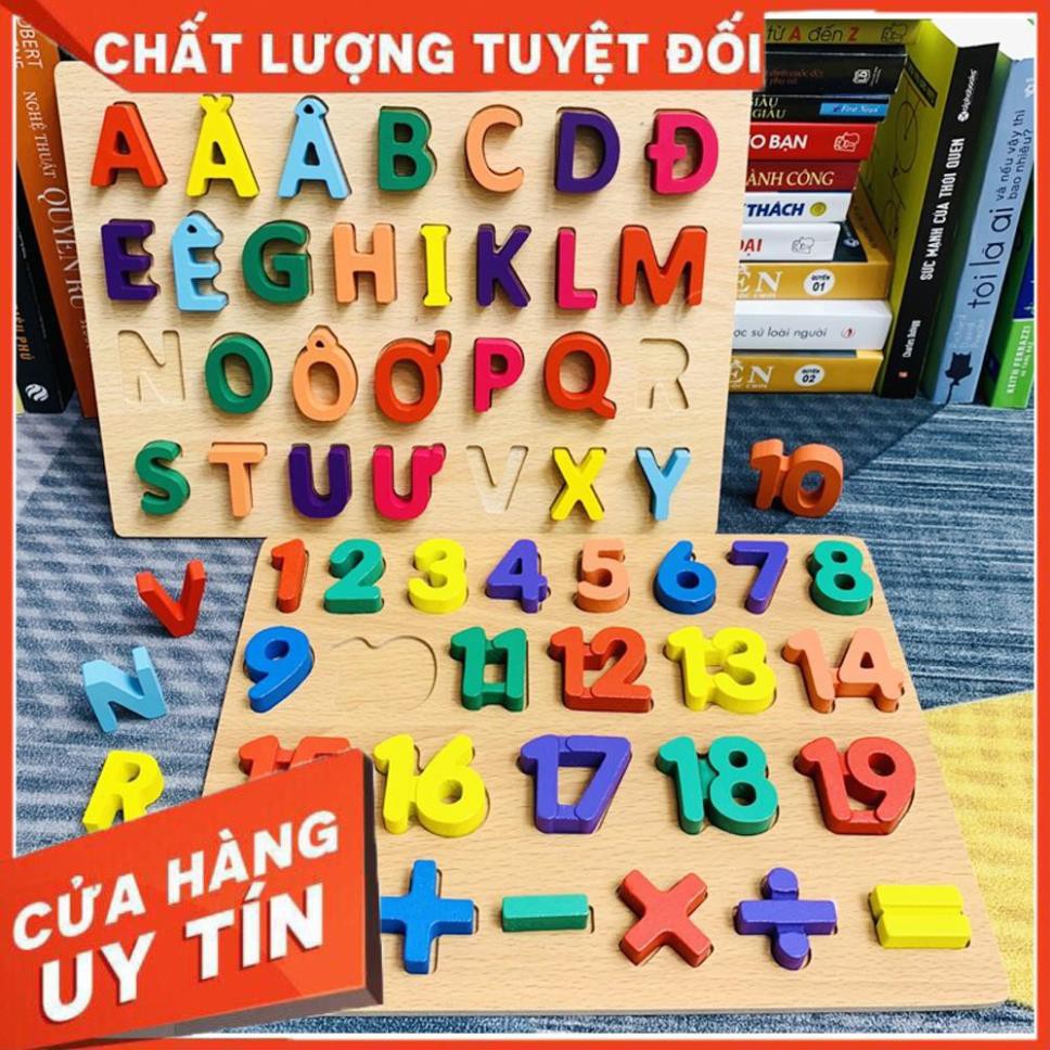 [MẸ & BÉ] Bảng chữ cái NỔI Tiếng Việt 3D bằng gỗ giúp bé nhận biết màu sắc - Đồ chơi gỗ an toàn cho bé