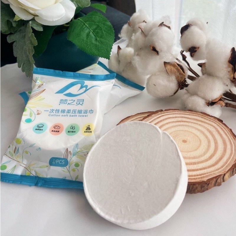 Khăn tắm dạng viên nén du lịch 70x140cm tiện dụng mang theo bất cứ đâu chất cotton