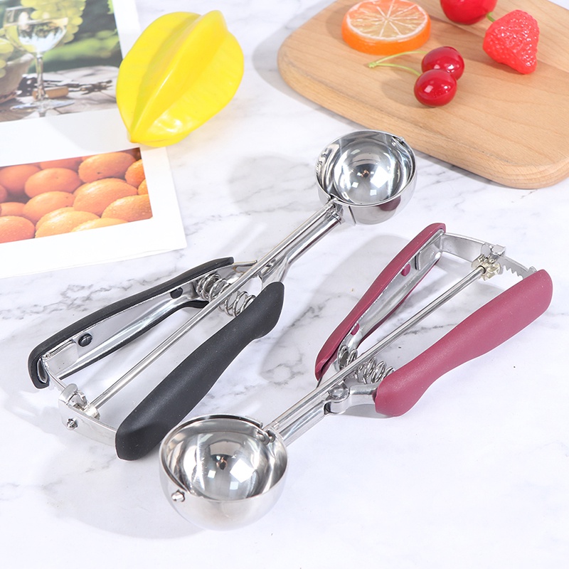 {FCC} Ice Cream Scoop Anti Slip Rubber Grip Cookie Dough Scoop with Trigger Release{yancrane3.vn}