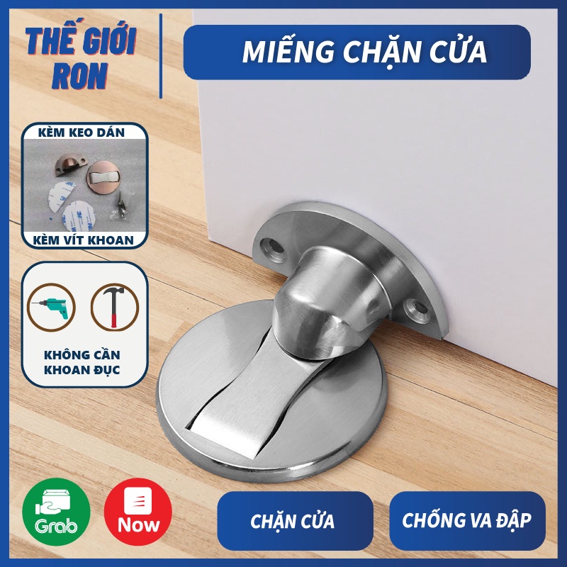 Chặn cửa thông minh, Hít Nam Châm, Chặn Cửa Như Vô Hình Dán Sàn, chống va đập - kèm miếng dán 3M &amp; ốc vít, ảnh thật