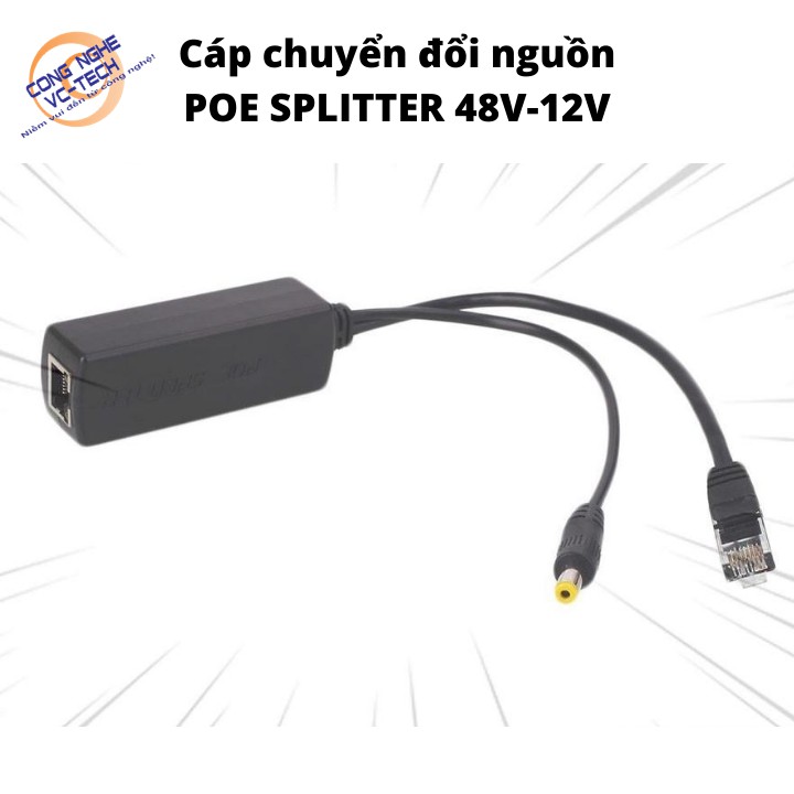 Thiết Bị Chuyển Đổi Nguồn Qua Ethernet 48V - 12V 16cm POE-Giải Pháp TIỆN LỢI VÀ KINH TẾ khi thi công camera IP