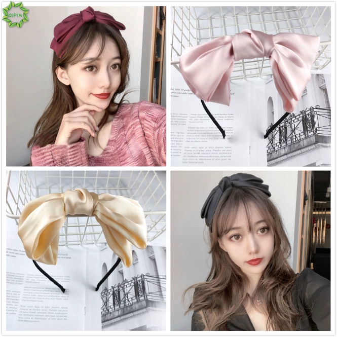 Bờm Tóc Thắt Nơ Vải Satin Phong Cách Lolita Cho Nữ Có 4 Màu Lựa Chọn