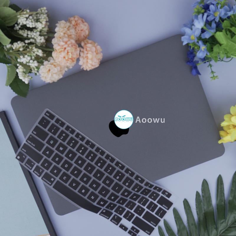 Ốp Điện Thoại Màu Xám Kem Kèm Bàn Phím Cho MacBook M1 Air Pro 13 A2337 A2338 2020 A2179 2021 Pro 14 16 inch A2485 A2442 2017 Pro 13 A1708
