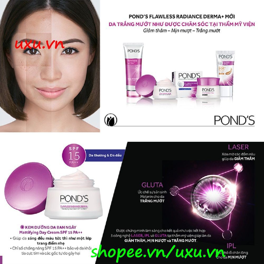 Bộ Kem Dưỡng Da 50Gx02 Ngày Và Đêm Ponds Cao Cấp Làm Trắng Da Flawless White, Với uxu.vn Tất Cả Là Chính Hãng.