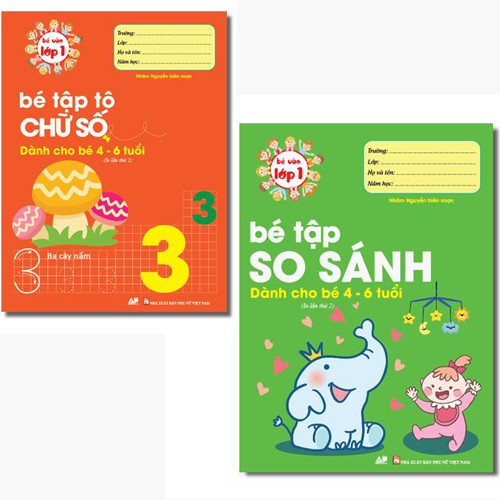 Sách - Combo 2 Cuốn Bé Tập Tô Chữ Số Và Bé Tập So Sánh - Bé Vào Lớp 1