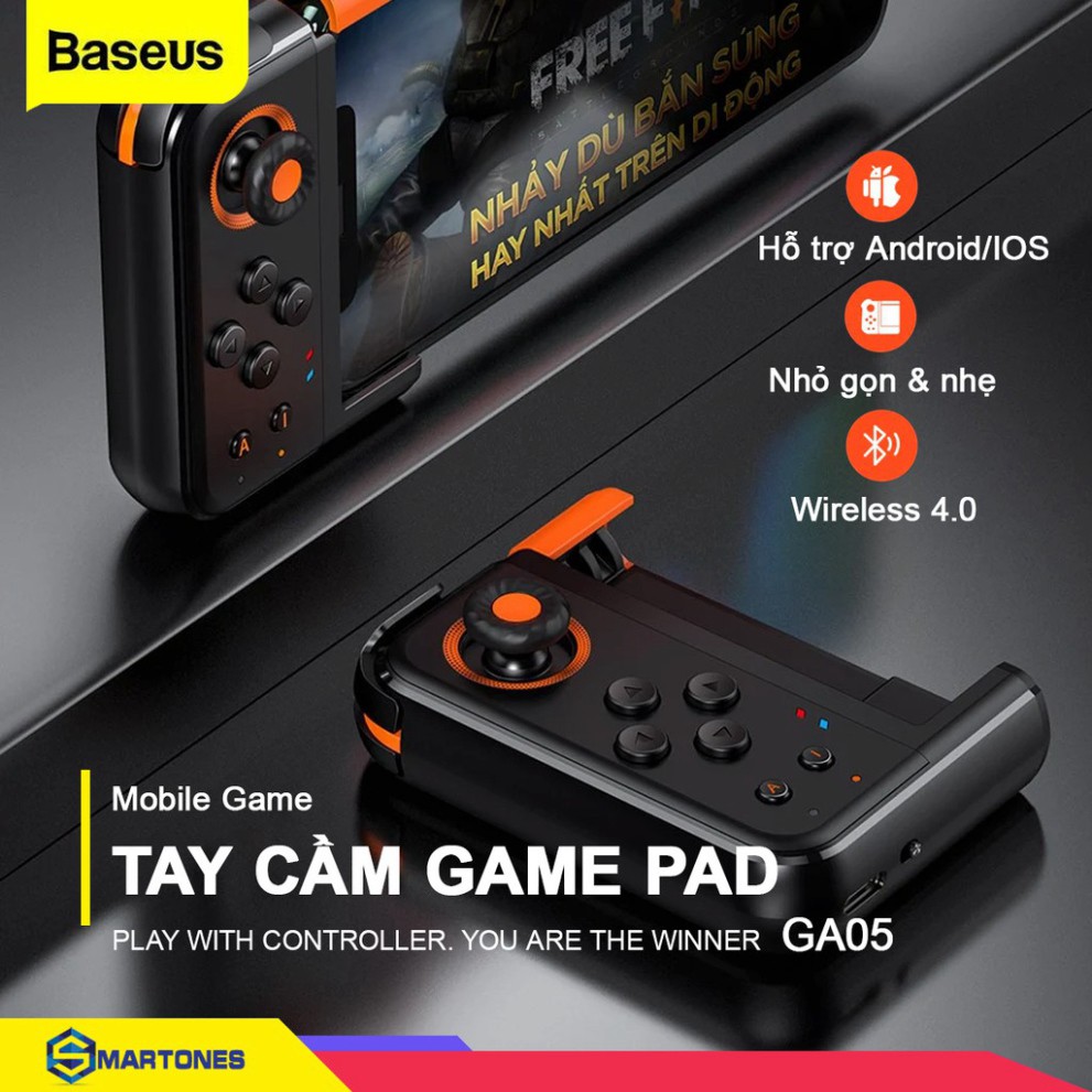 Tay cầm điều khiển không dây Baseus Gamo GA05, hỗ trợ chơi game điện thoại PUBG Fornite Call of Duty...