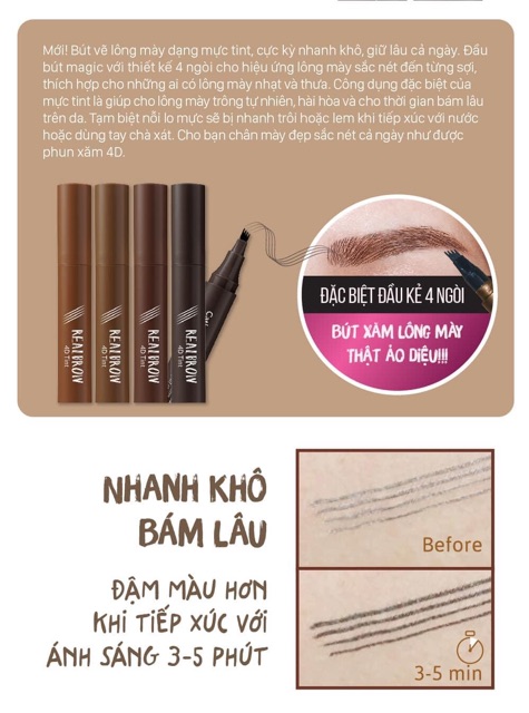 BÚT PHẨY SỢI MÀY 4D TATOO TINT CATHY DOLL | BigBuy360 - bigbuy360.vn