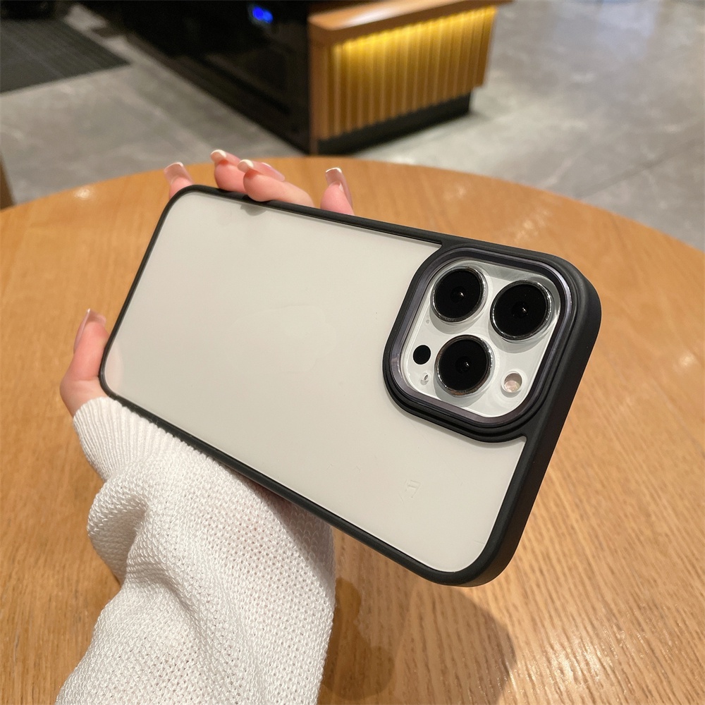 Ốp lưng iPhone Điện Thoại Acrylic Cứng Có Khung Kim Loại Bảo Vệ Camera Cho iphone 7 plus x xs max xr 13 pro max