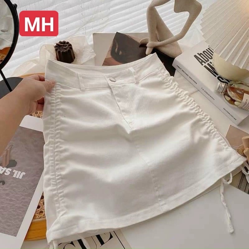 CHÂN VÁY CHỮ A RÚT DÂY HAI BÊN KAKI HOT LẮM Ạ, chân váy ngắn rút dây hai bên siêu xinh