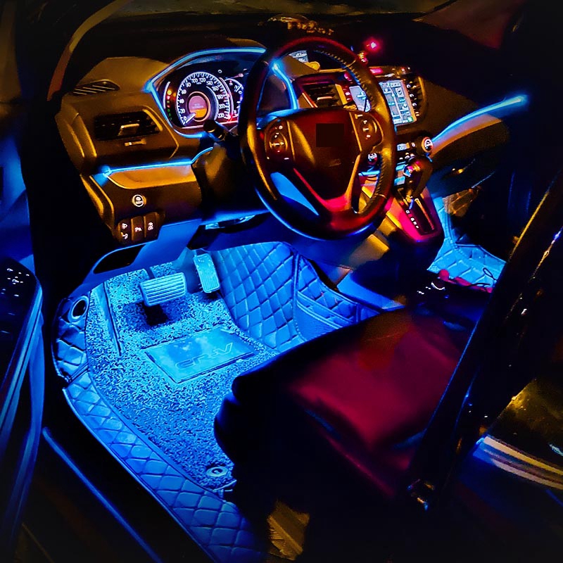 Bộ Dây Đèn LED Neon RGB Điều Khiển Âm Thanh Trang Trí Nội Thất Xe Hơi