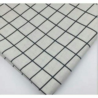 Vải bố, vải canvas mẫu caro trắng