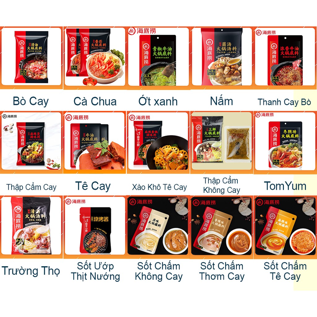 Cốt lẩu haidilao vị nấm - gia vị lẩu tứ xuyên có sẵn nhiều vị date mới giao ngay trong 2h