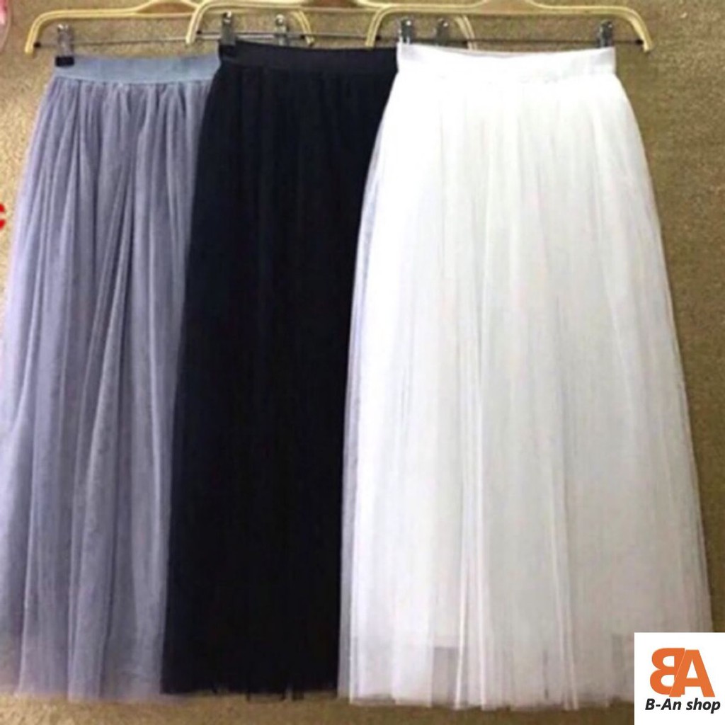Chân váy lưới trơn (ảnh thật)