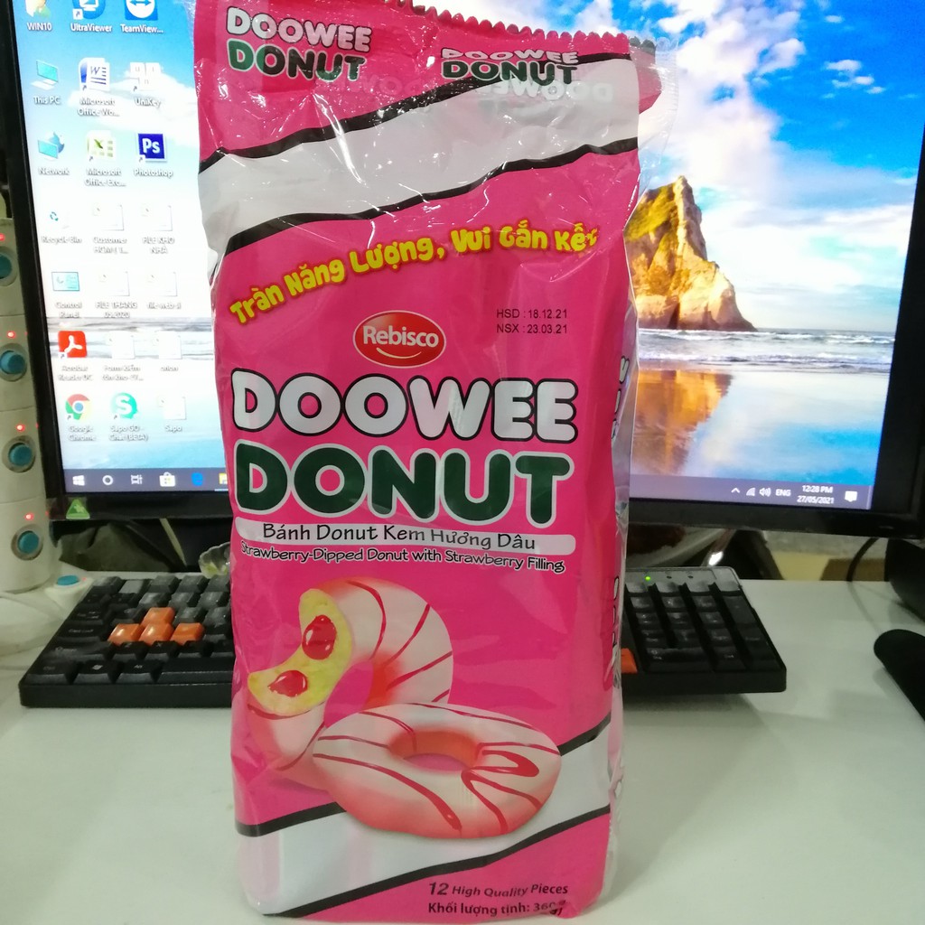 Bánh Doowee Donut Kem Hương Dâu (Gói 12 cái)