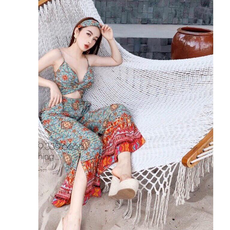 Set đồ Thổ Cẩm Boho kèm turban/ Hàng Có Sẵn