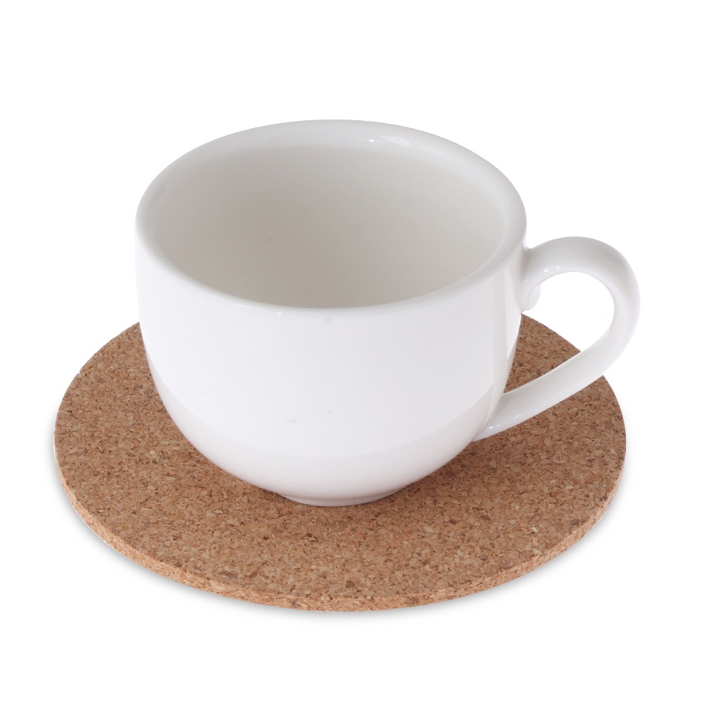 MIếng lót ly hình tròn bằng gỗ bần tự nhiên