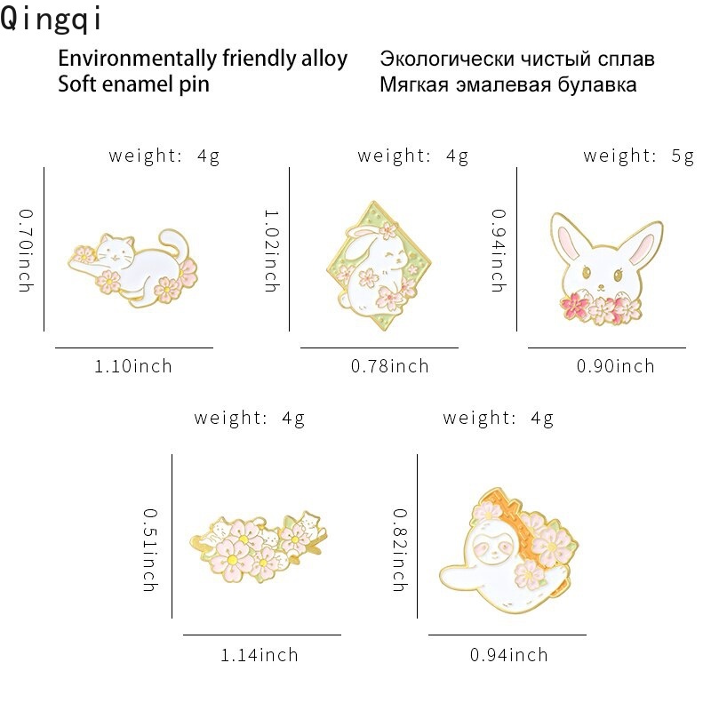 Ghim cài áo Miss Zoe hình động vật và hoa dễ thương cho nữ