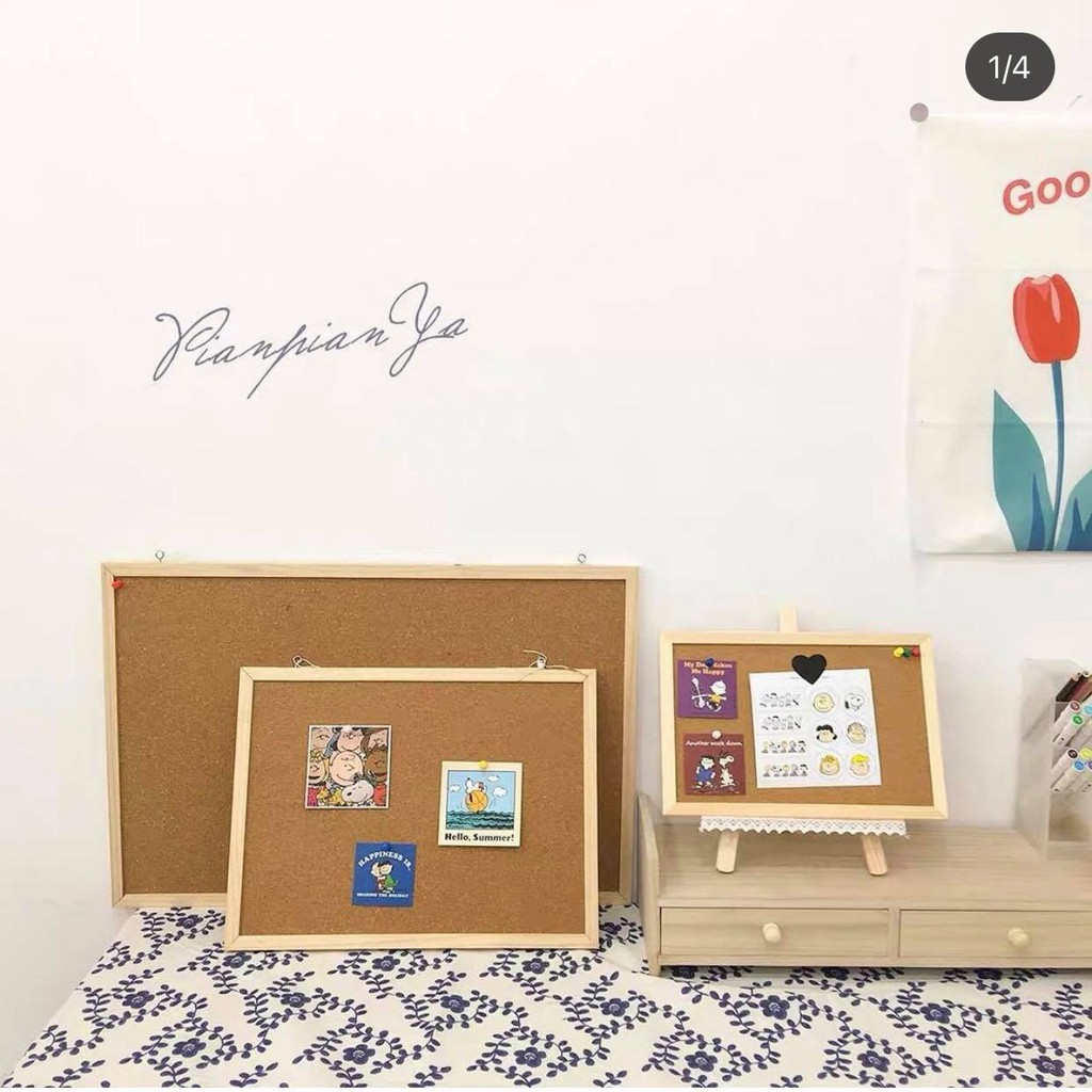 Bảng ghim gỗ dán ghi chú, tranh ảnh, decor nhiều kích cỡ - Bảng gỗ đa năng để bàn