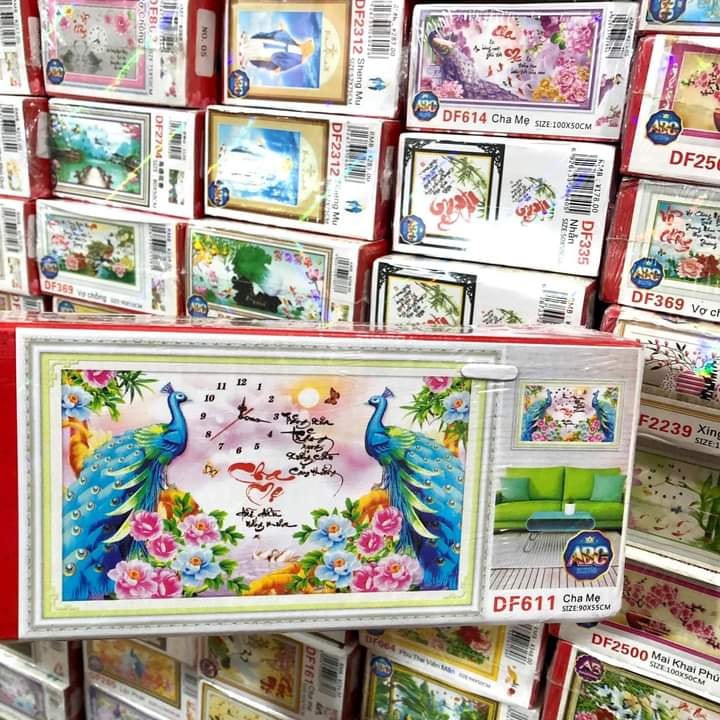 Tranh đính đá 5D Cha Mẹ DF071, DF611 (chưa đính đá, chưa khung)