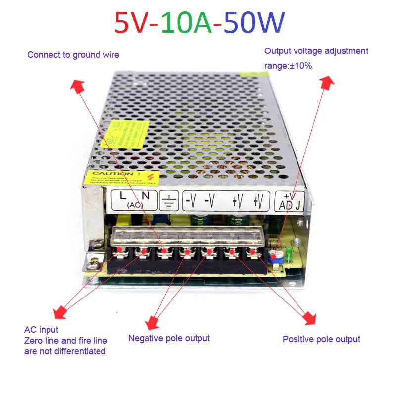 NGUỒN TỔ ONG 5V - 5A/10A/20A (25W/50W/100W) NÊN MUA,LOẠI TỐT GIÁ RẺ,BẢO HÀNH 12 THÁNG.