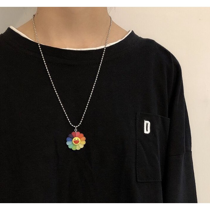 Cặp vòng cổ Cầu vồng mix Hoa Ula Boutique phong cách Hàn Quốc dành cho cặp đôi Dây chuyền đôi CVC2