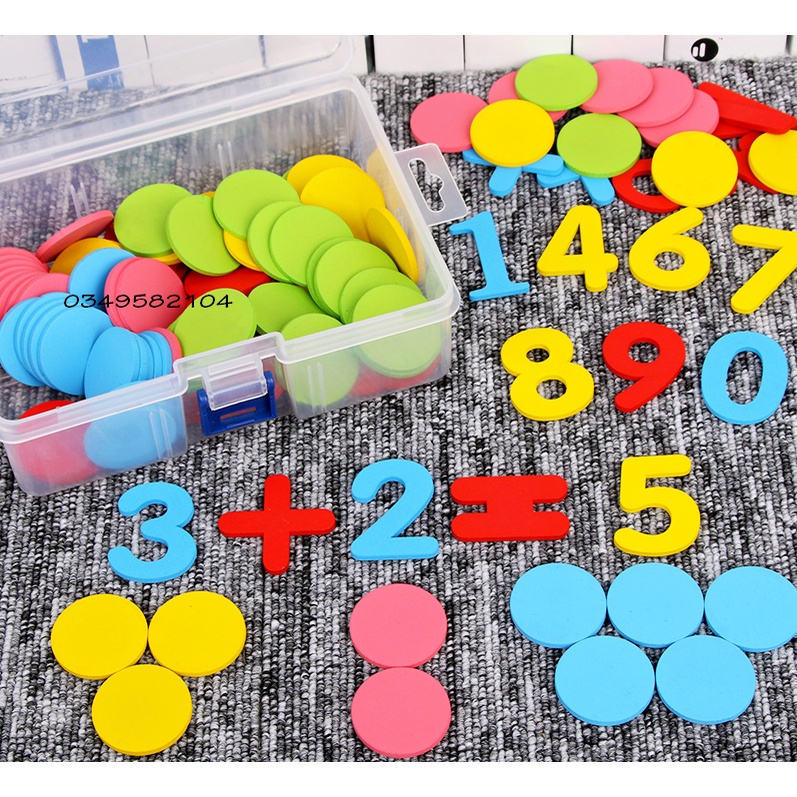 100 xu gỗ màu cho bé - giáo cụ montessori cho bé học toán , học đếm chơi màu, làm thủ công - Benzkids