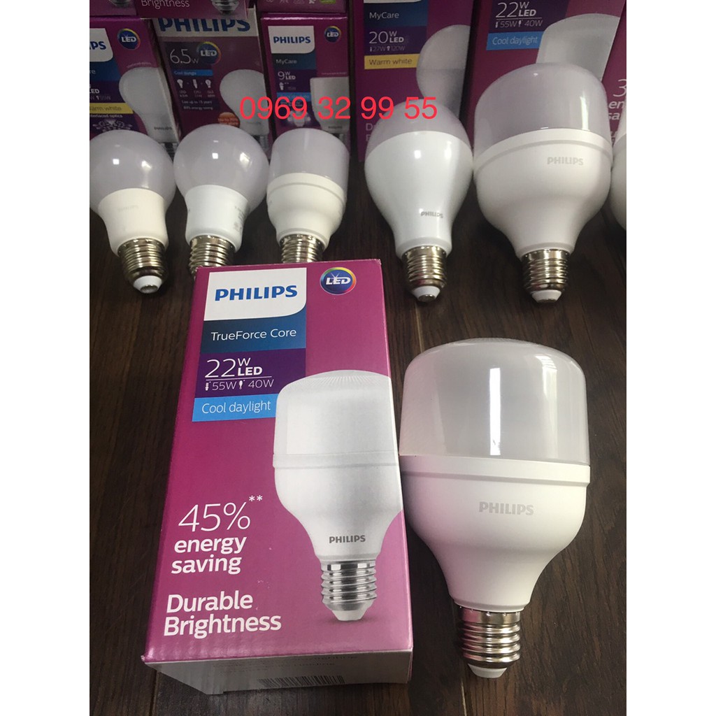 Bóng đèn Led Bulb trụ Hi-lumen Philips E27- 22w,30w,40w,50w . Chất lượng sáng cao, Tiết kiện điện