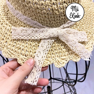 Mũ cói nón cói móc mềm mẹ và bé [Ảnh thật shop tự chụp 100%] (M09)