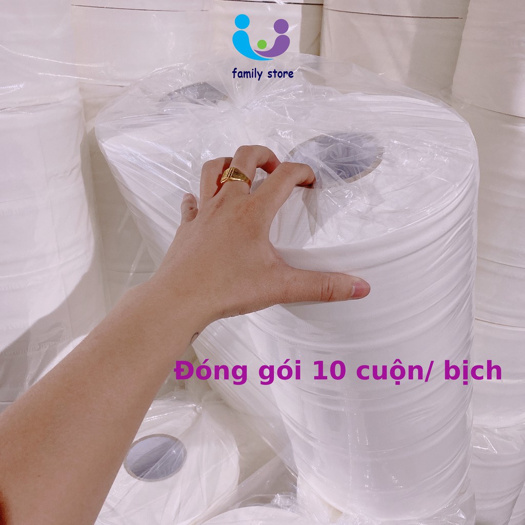 Giấy vệ sinh công nghiệp cuộn lớn 700g, cuộn to giấy 2 lớp - SIÊU TIẾT KIỆM
