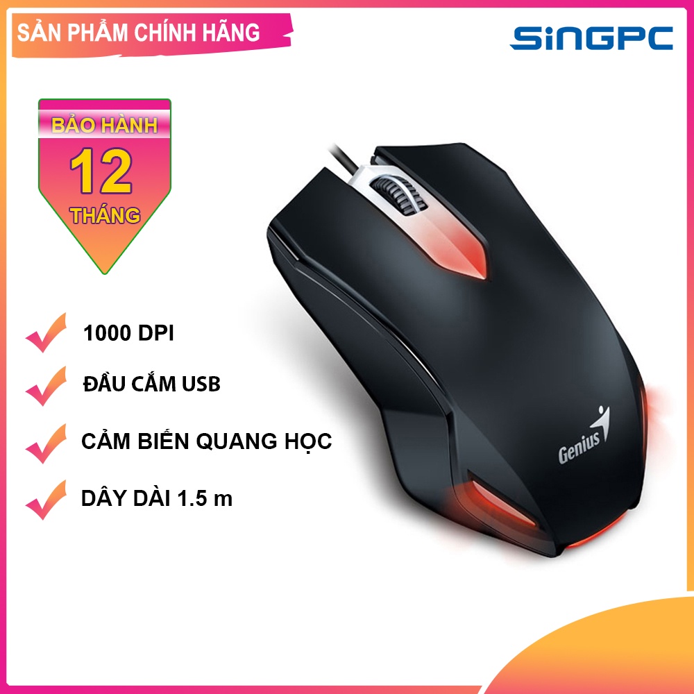 Chuột Gaming Genius X-G200 (1000 DPI, kết nối USB, dây dài 1.5m) - Hàng Chính Hãng